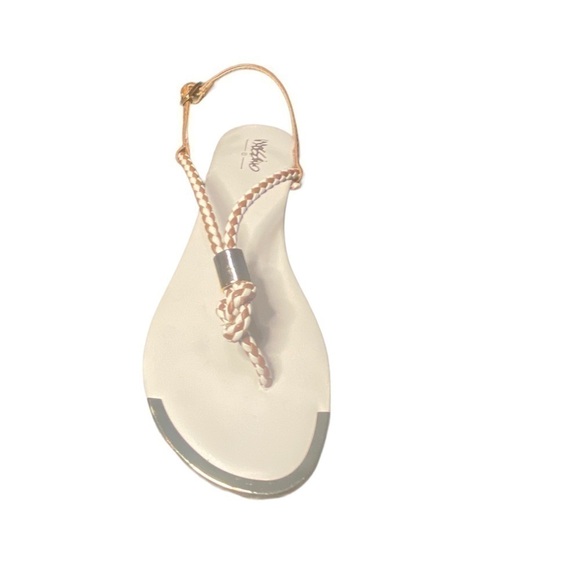 Mossimo BRAIDED TAN & WHITE SANDAL 7.5 - Picture 3 of 4